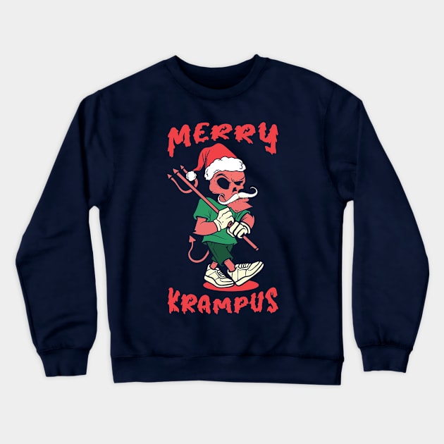 Merry Krampus Crewneck Sweatshirt by Scaryzz